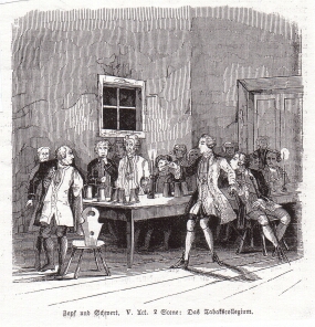 "Zopf und Schwert", Szene aus dem 5. Akt (1844)