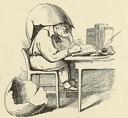 Gutzkow als junger Schriftsteller, Karikatur von A. v. Sternberg 1846